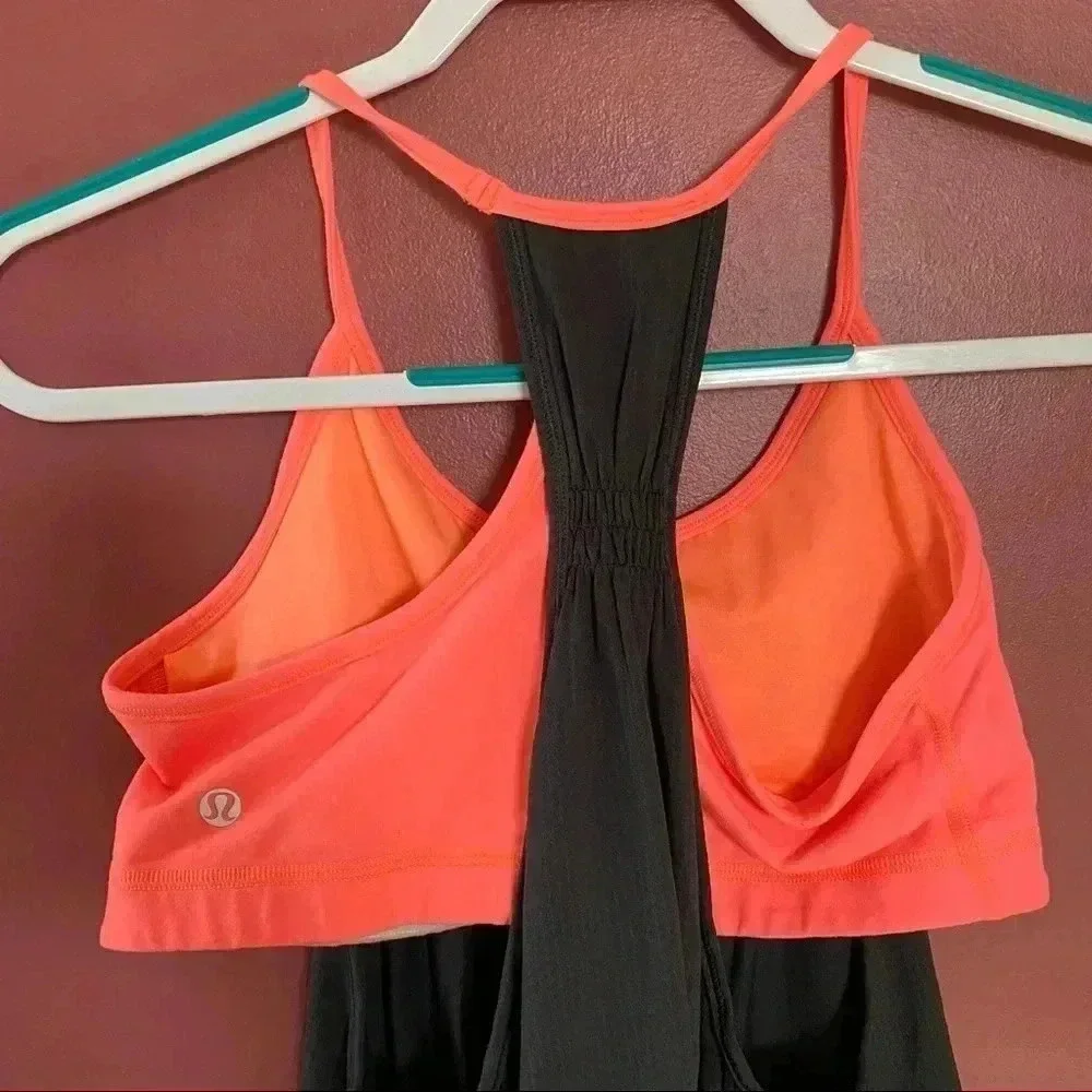 Lululemon Orange & Gray Tank